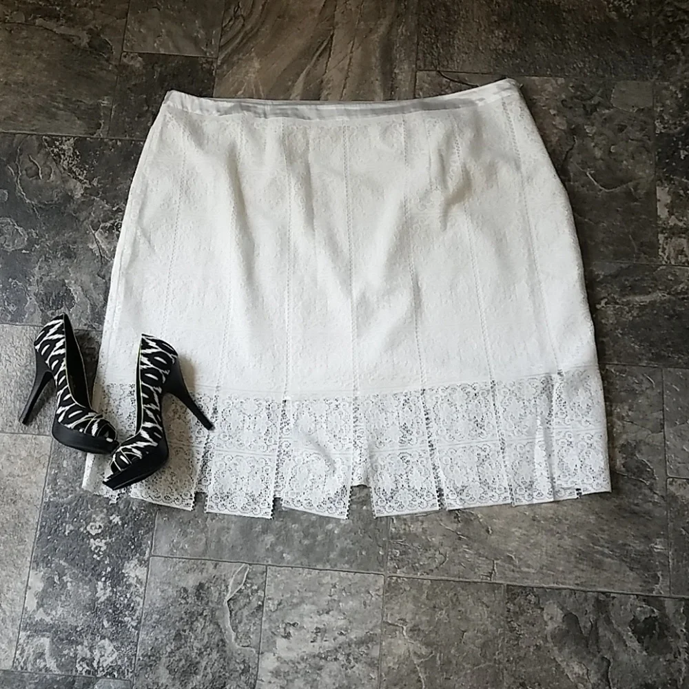 WD.NY White Lace Slit Skirt Plus‎ Size 3X
